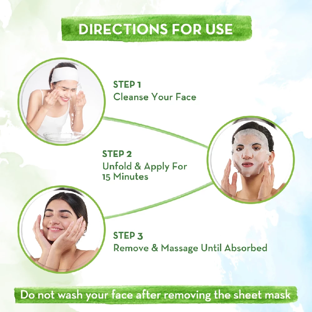 Niacinamide Bamboo Sheet Mask with Niacinamide and Ginger Extract for Clear and Glowing Skin, 25g-5.webp